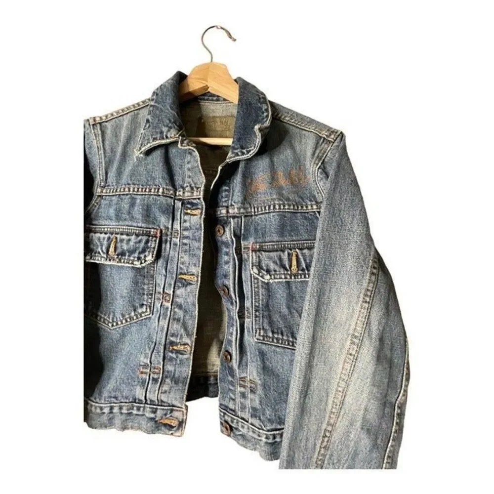 Von Dutch Jean Denim Jacket Woman’s Size M Garage Y2K - Picture 11 of 12